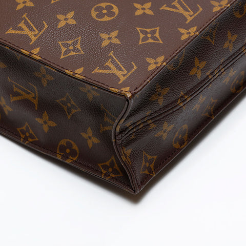 LOUIS VUITTON 2003 Monogram Sac Plat Handbag Brown WS20781