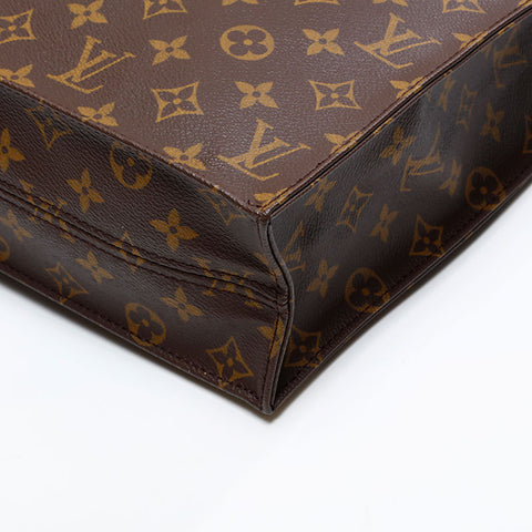 LOUIS VUITTON 2003 Monogram Sac Plat Handbag Brown WS20781
