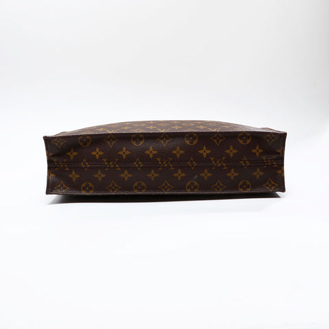LOUIS VUITTON 2003 Monogram Sac Plat Handbag Brown WS20781