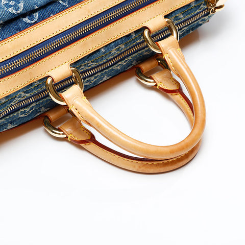 LOUIS VUITTON 2005 Monogram Denim Neo Speedy Handbag blue WS20783