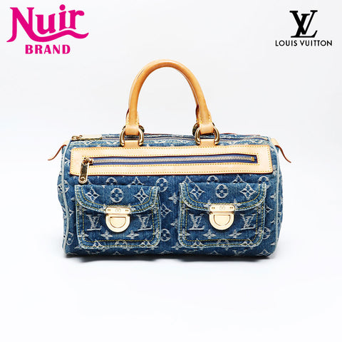 LOUIS VUITTON 2005 Monogram Denim Neo Speedy Handbag blue WS20783
