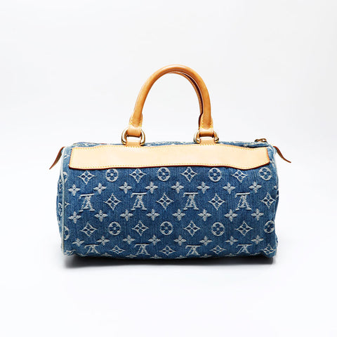 LOUIS VUITTON 2005 Monogram Denim Neo Speedy Handbag blue WS20783