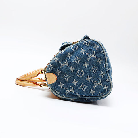 LOUIS VUITTON 2005 Monogram Denim Neo Speedy Handbag blue WS20783