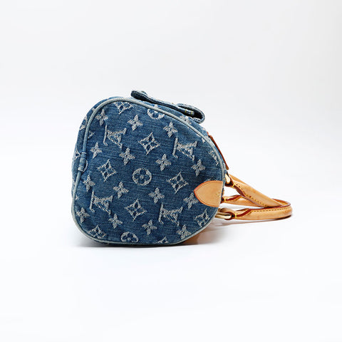 LOUIS VUITTON 2005 Monogram Denim Neo Speedy Handbag blue WS20783