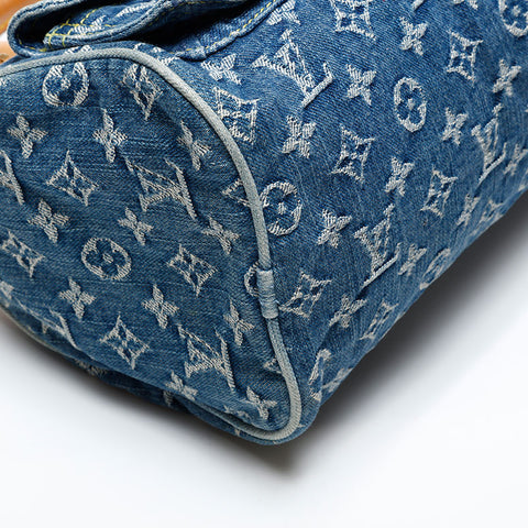 LOUIS VUITTON 2005 Monogram Denim Neo Speedy Handbag blue WS20783