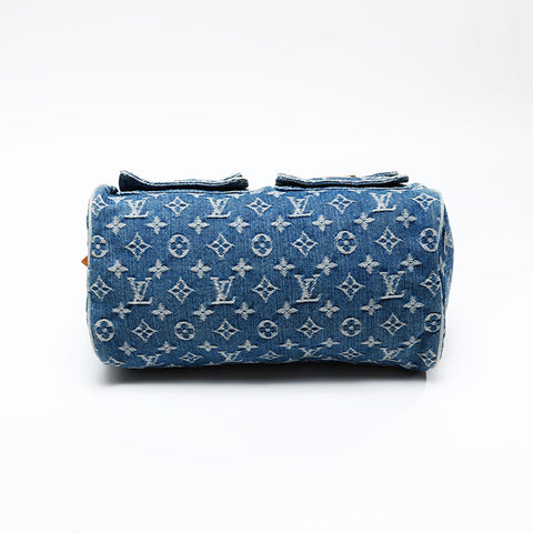 LOUIS VUITTON 2005 Monogram Denim Neo Speedy Handbag blue WS20783