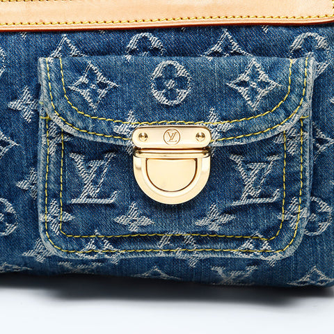 LOUIS VUITTON 2005 Monogram Denim Neo Speedy Handbag blue WS20783
