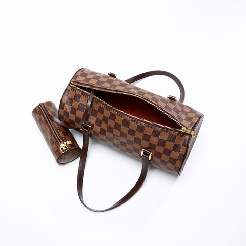 LOUIS VUITTON 2005 Damier Papillon 30 Handbag Brown WS20785