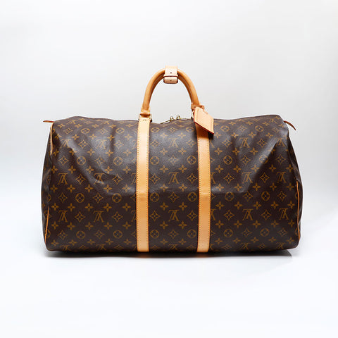 LOUIS VUITTON 2003 Monogram Keepall 55 Boston bag Brown WS20787