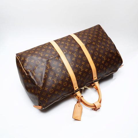 LOUIS VUITTON 2003 Monogram Keepall 55 Boston bag Brown WS20787