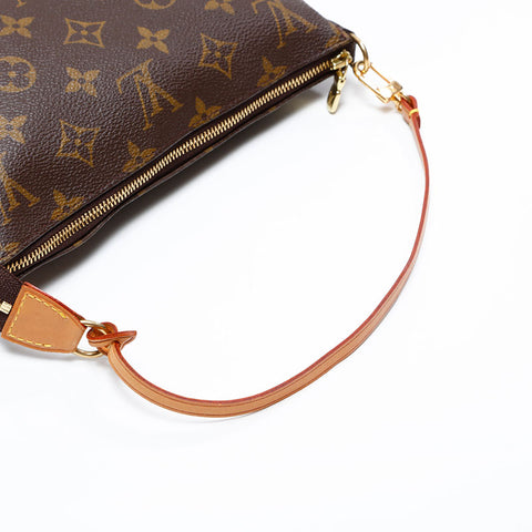 LOUIS VUITTON 2001 Monogram Pochette Accessoires Handbag Brown WS20790