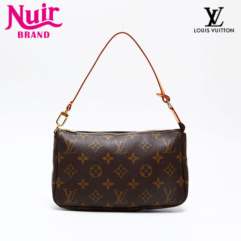 LOUIS VUITTON 2001 Monogram Pochette Accessoires Handbag Brown WS20790