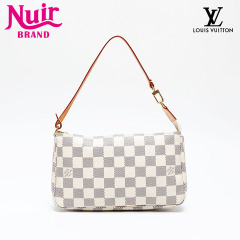 LOUIS VUITTON 2007 Damier Azur Pochette Accessoires Handbag white WS20791