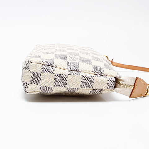 LOUIS VUITTON 2007 Damier Azur Pochette Accessoires Handbag white WS20791