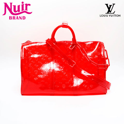 LOUIS VUITTON 2018 Monogram Keepall Bandouliere 50 Virgil Abloh Boston bag Red WS20792