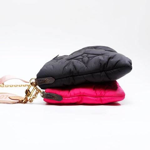 LOUIS VUITTON Maxi Multi Pochette Accessoires Shoulder Bag Black x pink WS20795