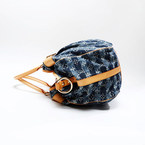 LOUIS VUITTON 2006 Monogram Denim Cavaley GM Handbag blue WS20797