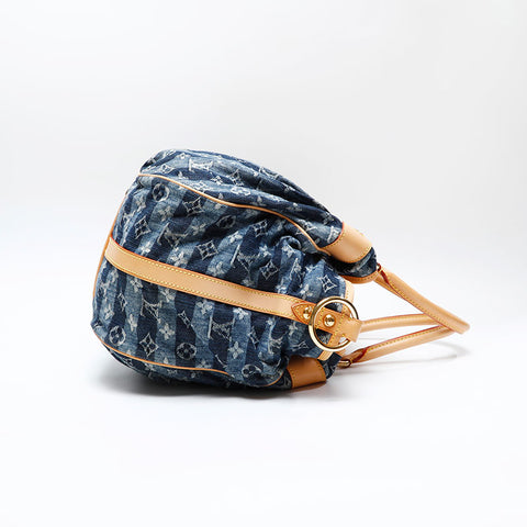 LOUIS VUITTON 2006 Monogram Denim Cavaley GM Handbag blue WS20797