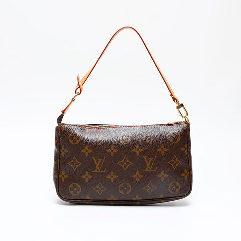 LOUIS VUITTON 2004 Monogram Takashi Murakami Cherry Pochette Accessories Handbag Brown WS20798