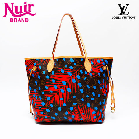 LOUIS VUITTON 2016 Monogram Jungle Dot Neverfull MM Tote Bag Brown WS20799