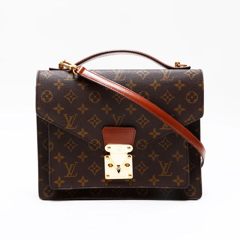 LOUIS VUITTON Monogram Monceau 28 Shoulder Bag Brown WS20801