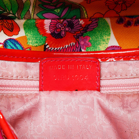 Christian Dior Flower-print canvas saddlebag Shoulder Bag multicolor WS20804