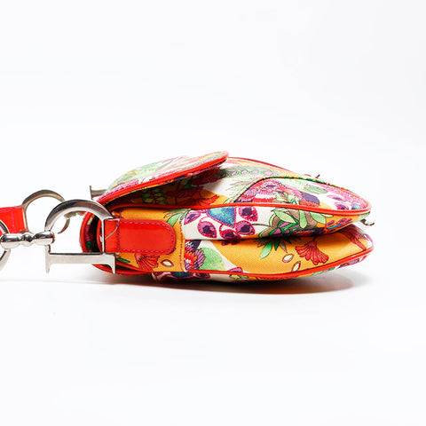 Christian Dior Flower-print canvas saddlebag Shoulder Bag multicolor WS20804