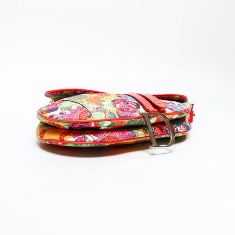 Christian Dior Flower-print canvas saddlebag Shoulder Bag multicolor WS20804
