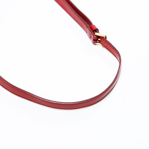 BURBERRY Leather TB logo Shoulder Bag Red WS20805