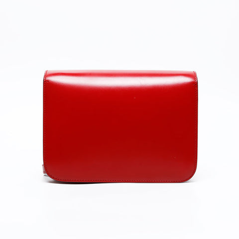 BURBERRY Leather TB logo Shoulder Bag Red WS20805