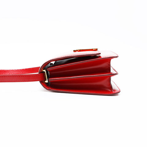 BURBERRY Leather TB logo Shoulder Bag Red WS20805