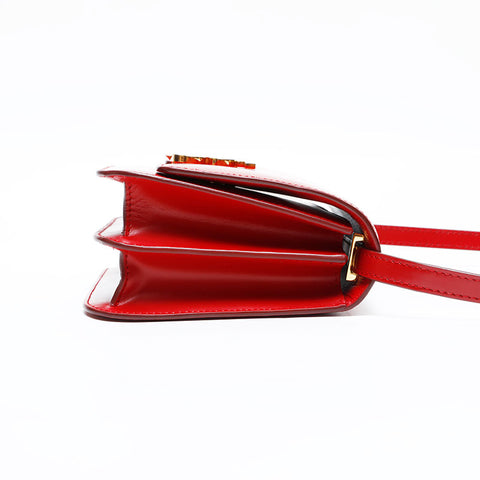BURBERRY Leather TB logo Shoulder Bag Red WS20805