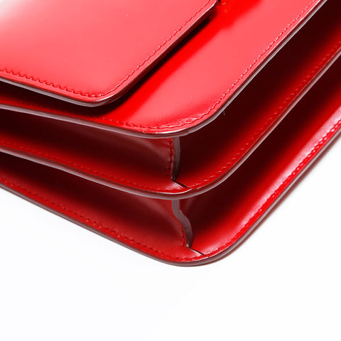BURBERRY Leather TB logo Shoulder Bag Red WS20805