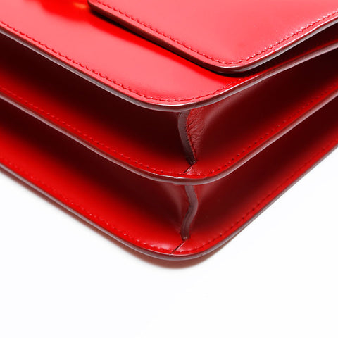 BURBERRY Leather TB logo Shoulder Bag Red WS20805