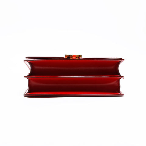BURBERRY Leather TB logo Shoulder Bag Red WS20805