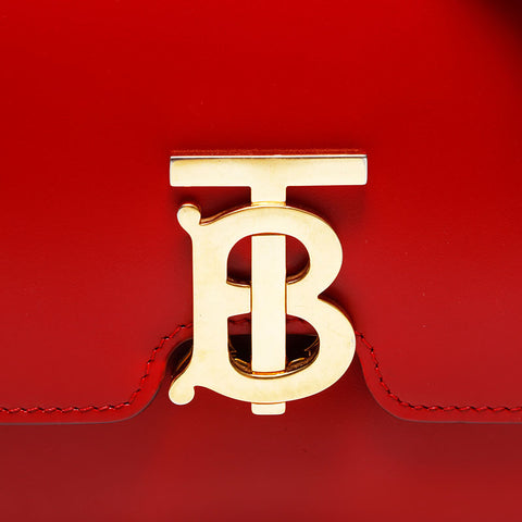 BURBERRY Leather TB logo Shoulder Bag Red WS20805