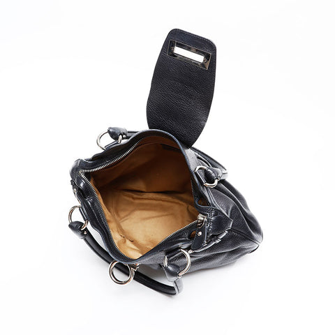 Salvatore Ferragamo Leather Gancini Shoulder Bag black WS20808