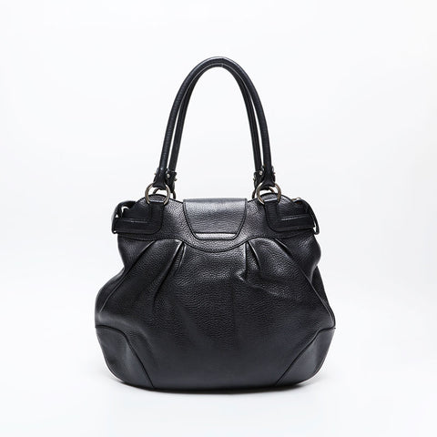 Salvatore Ferragamo Leather Gancini Shoulder Bag black WS20808