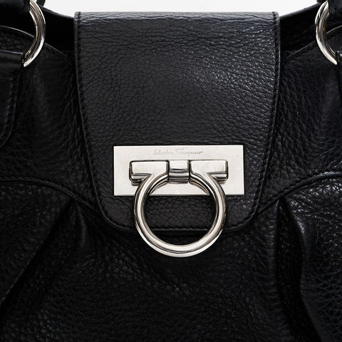 Salvatore Ferragamo Leather Gancini Shoulder Bag black WS20808