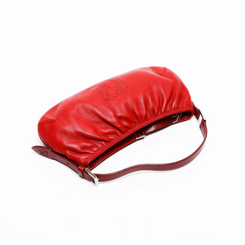 LOEWE Nappa Leather Anagram Handbag Red WS20812