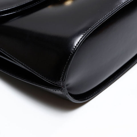 CELINE Gancini leather top handle Handbag black WS20814
