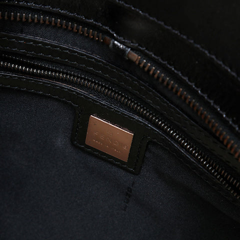 FENDI Zucchino Studs Handbag Brown WS20816