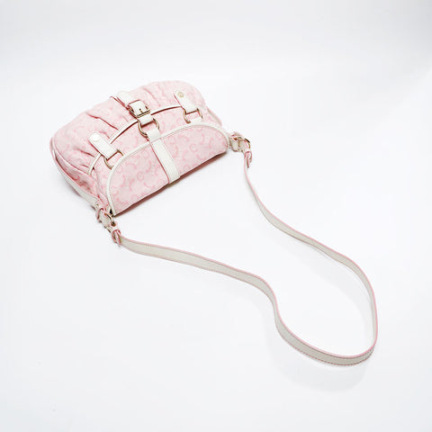 CELINE macadam canvas Shoulder Bag pink WS20817