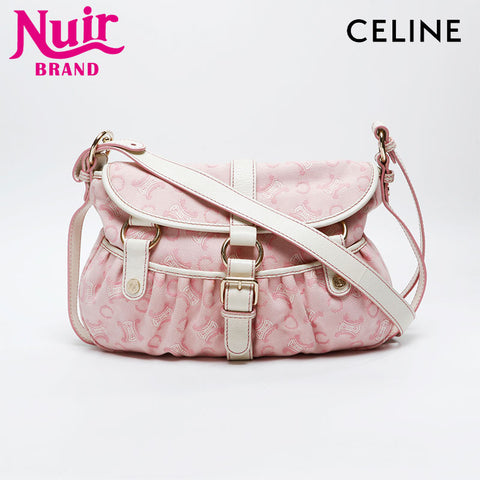CELINE macadam canvas Shoulder Bag pink WS20817