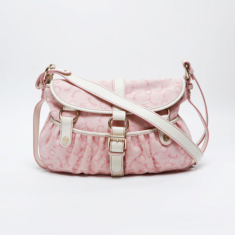CELINE macadam canvas Shoulder Bag pink WS20817