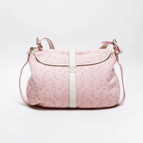 CELINE macadam canvas Shoulder Bag pink WS20817