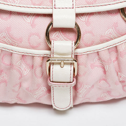 CELINE macadam canvas Shoulder Bag pink WS20817