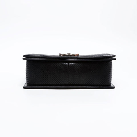 CHANEL 19th series 2014 Punching Boy Chanel Silver Metal Shoulder Bag black WS20819
