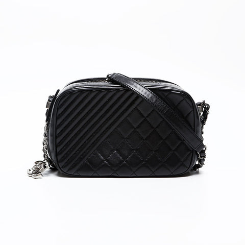 CHANEL 20th series 2014-2015 Camera bag turn lock Shoulder Bag black WS20821