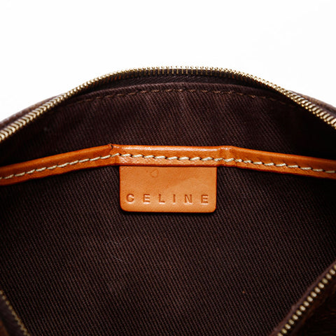 CELINE Macadam PVC Mini Accessory Pouch Handbag Brown WS20824
